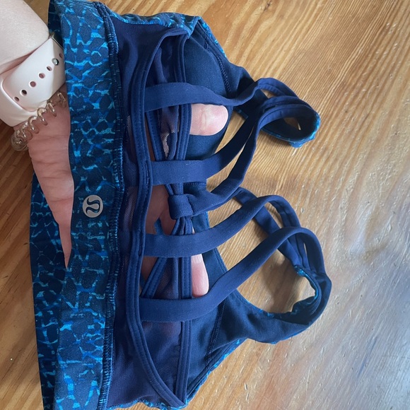 Lululemon Energy Sports Bra (Exhale) Samba Snake Kayak Blue/ Hero Blue Size 2 - Picture 8 of 10